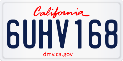 CA license plate 6UHV168