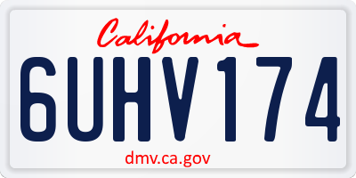 CA license plate 6UHV174