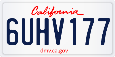CA license plate 6UHV177