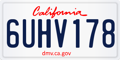 CA license plate 6UHV178
