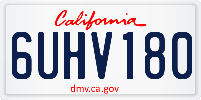 CA license plate 6UHV180
