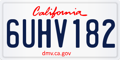 CA license plate 6UHV182