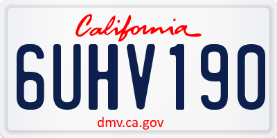 CA license plate 6UHV190