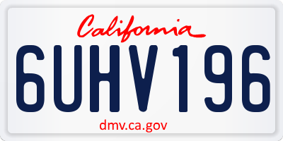 CA license plate 6UHV196