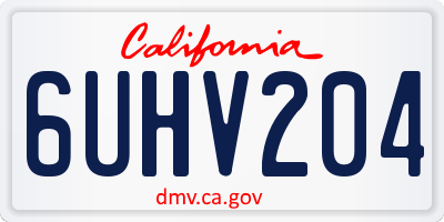 CA license plate 6UHV204