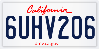 CA license plate 6UHV206
