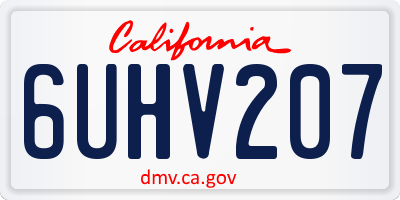 CA license plate 6UHV207