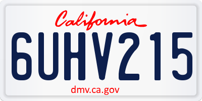 CA license plate 6UHV215