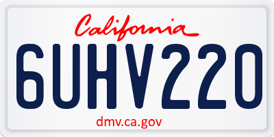 CA license plate 6UHV220