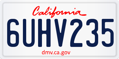 CA license plate 6UHV235
