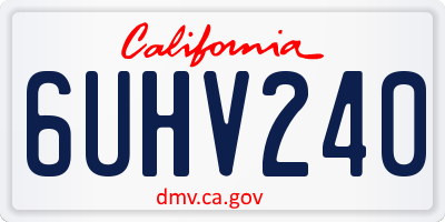CA license plate 6UHV240