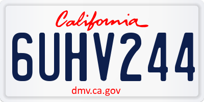 CA license plate 6UHV244