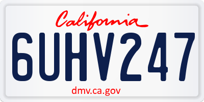 CA license plate 6UHV247