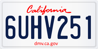 CA license plate 6UHV251