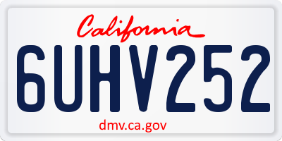 CA license plate 6UHV252