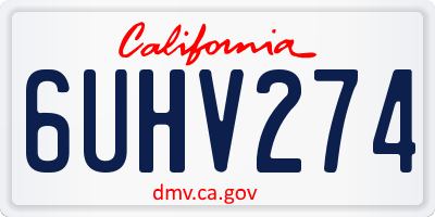 CA license plate 6UHV274
