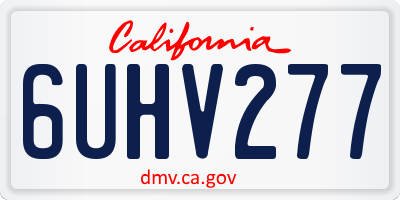 CA license plate 6UHV277