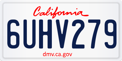 CA license plate 6UHV279