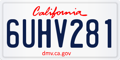 CA license plate 6UHV281
