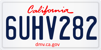 CA license plate 6UHV282