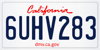 CA license plate 6UHV283