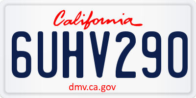 CA license plate 6UHV290