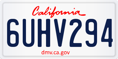 CA license plate 6UHV294