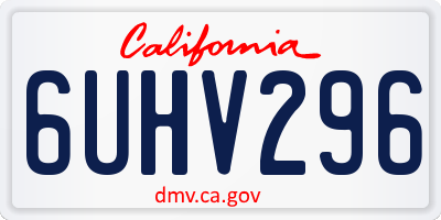 CA license plate 6UHV296
