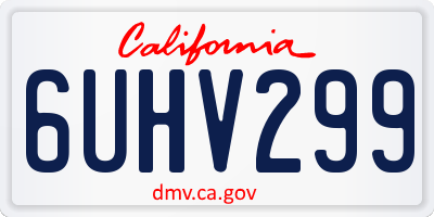 CA license plate 6UHV299