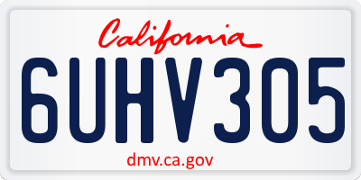 CA license plate 6UHV305