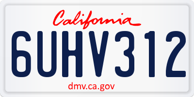 CA license plate 6UHV312
