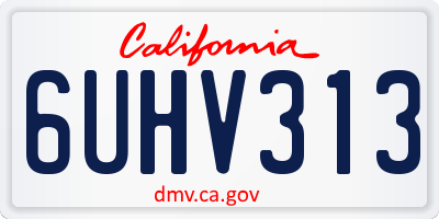 CA license plate 6UHV313