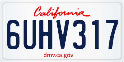 CA license plate 6UHV317