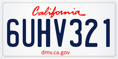 CA license plate 6UHV321