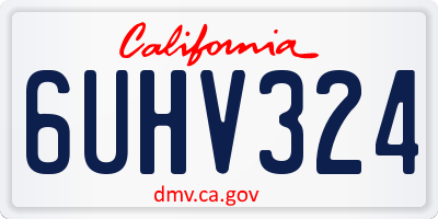 CA license plate 6UHV324