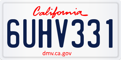 CA license plate 6UHV331