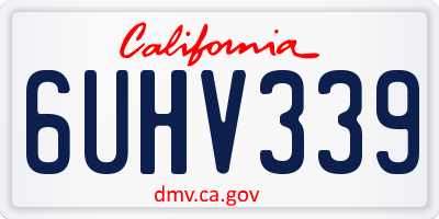 CA license plate 6UHV339