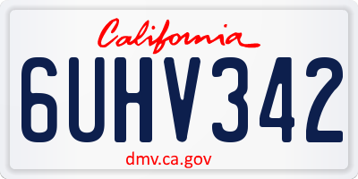 CA license plate 6UHV342