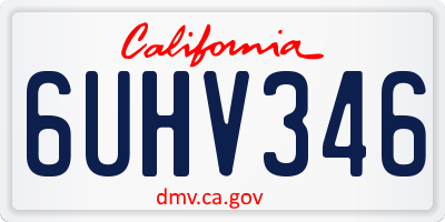 CA license plate 6UHV346