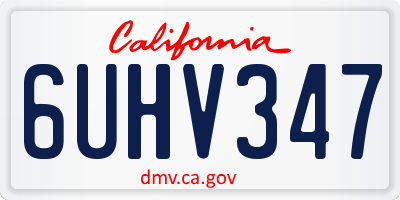 CA license plate 6UHV347
