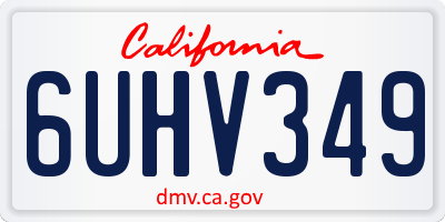 CA license plate 6UHV349