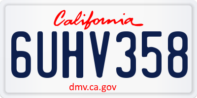 CA license plate 6UHV358