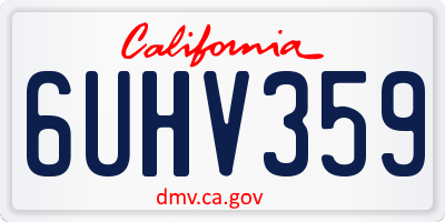 CA license plate 6UHV359