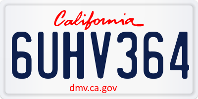 CA license plate 6UHV364
