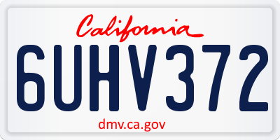 CA license plate 6UHV372
