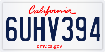 CA license plate 6UHV394
