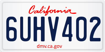 CA license plate 6UHV402