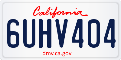 CA license plate 6UHV404