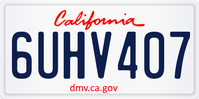 CA license plate 6UHV407