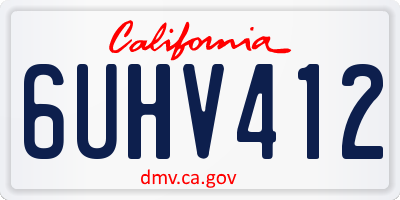 CA license plate 6UHV412